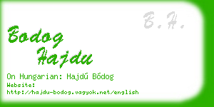 bodog hajdu business card